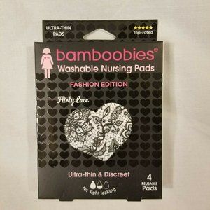 New Bamboobies Washable Nursing Pads Fashion Edition Flirty Lace 4 Reusable Pads